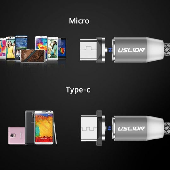 Magnetic USB Fast Charging Micro / Type C Cable