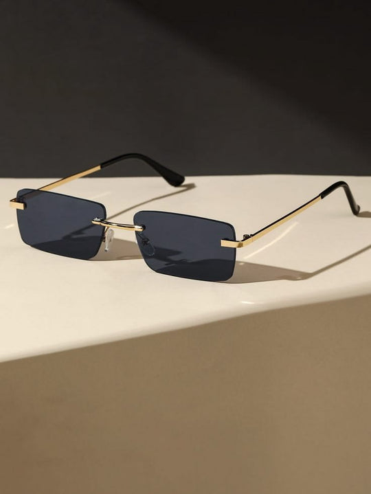 Retro Square Silver Frame Translucent Sunglasses