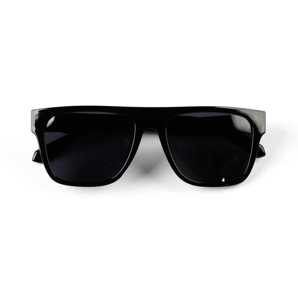 Premium Matte Black Flat Top Sunglasses