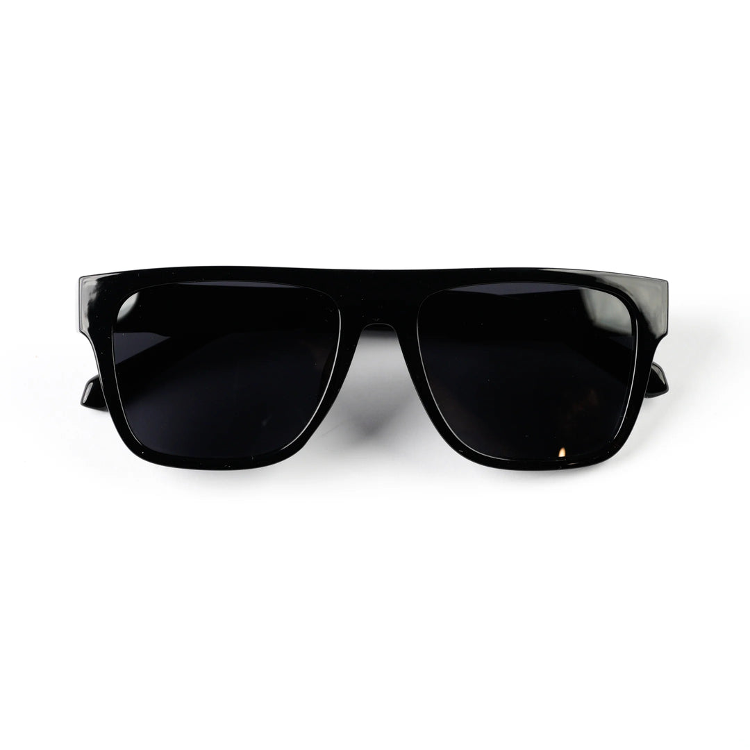 Premium Matte Black Flat Top Sunglasses