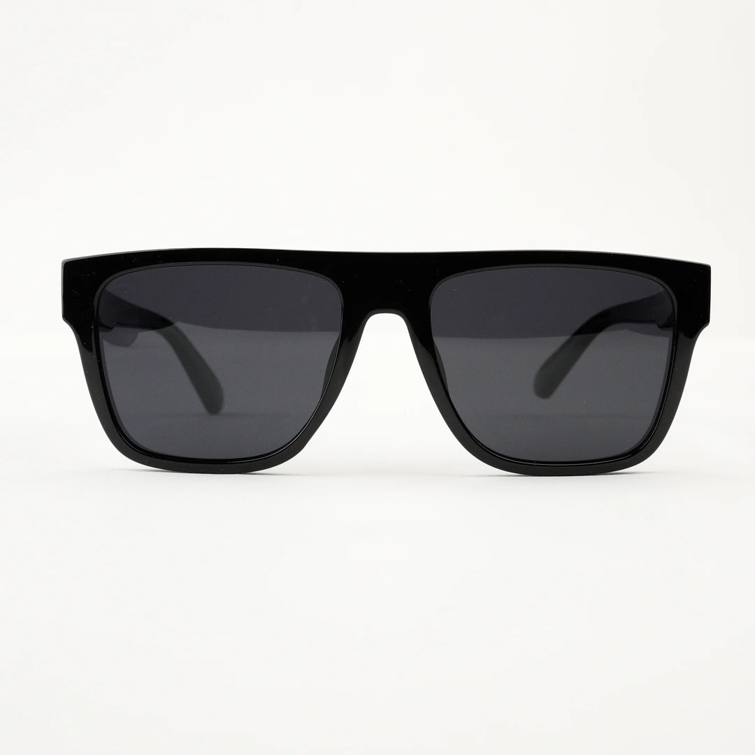 Premium Matte Black Flat Top Sunglasses