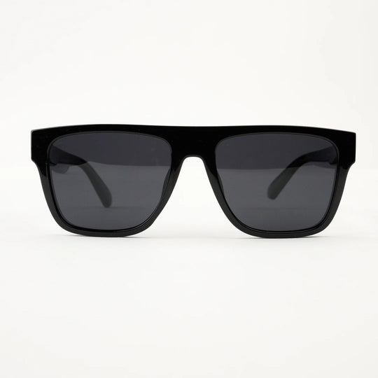 Premium Matte Black Flat Top Sunglasses