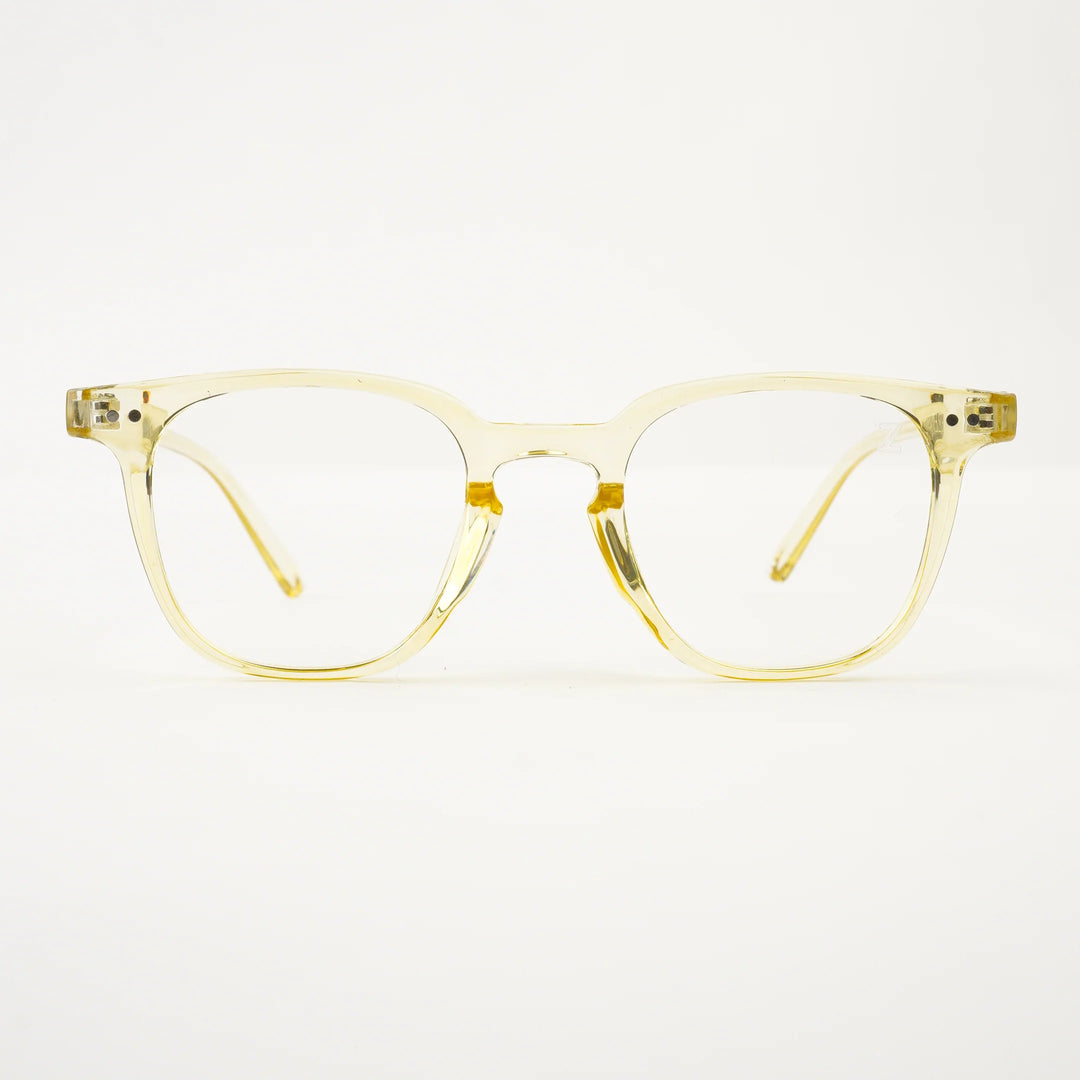 Retro Clear Yellow Lens Tinted Glasses - Gold Metal Frame