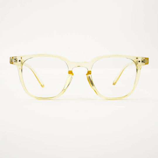 Retro Clear Yellow Lens Tinted Glasses - Gold Metal Frame