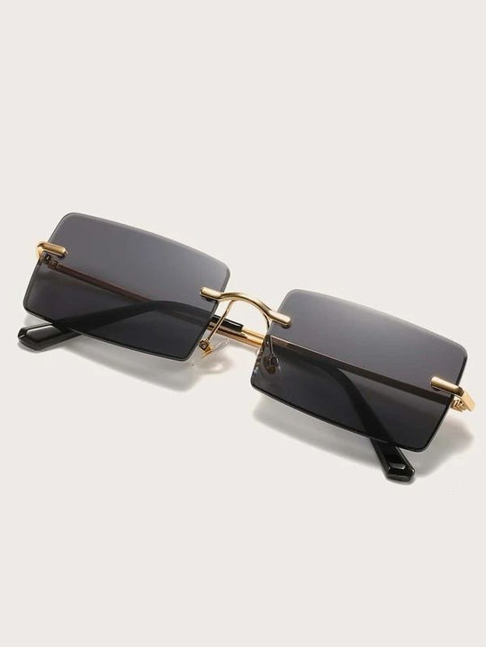 Retro Square Silver Frame Translucent Sunglasses