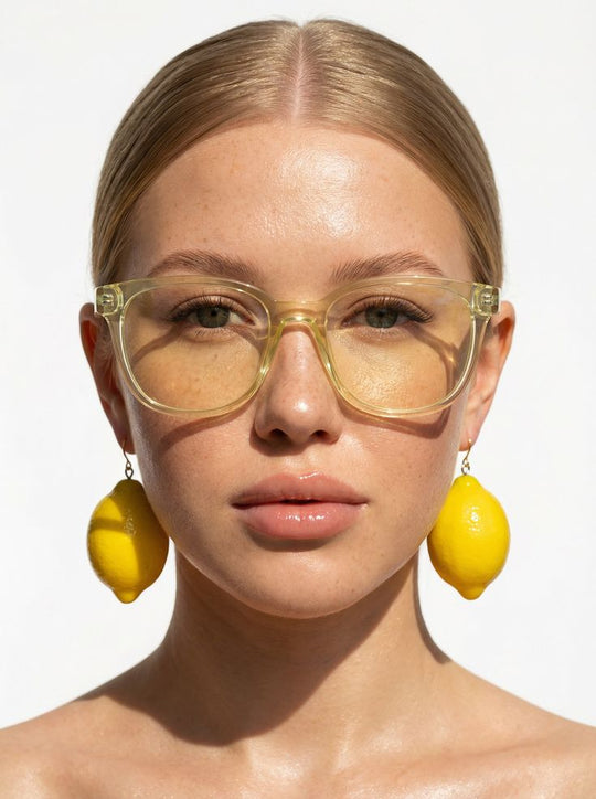 Retro Clear Yellow Lens Tinted Glasses - Gold Metal Frame