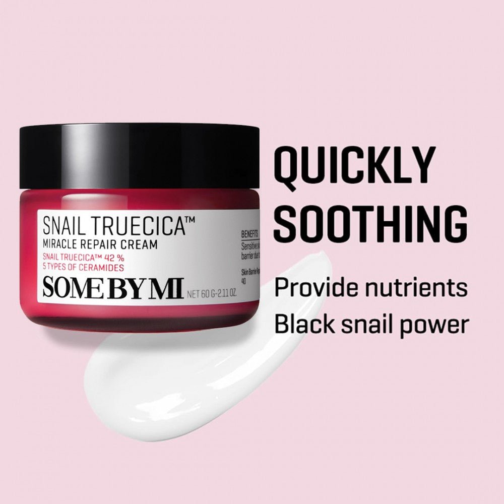 Some By Mi Snail Truecica Miracle Repair Cream — 60g - GLOW GLAZESome By Mi Snail Truecica Miracle Repair Cream — 60g
