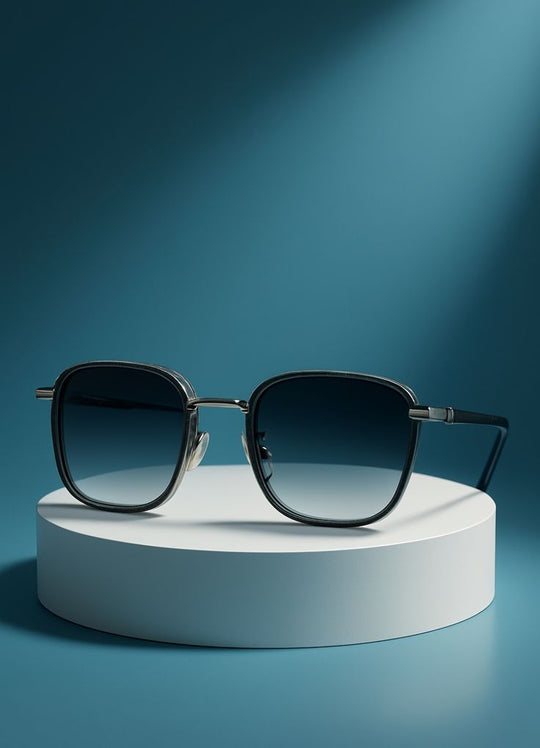 Classic Square Tinted Sunglasses - Premium Black Frame
