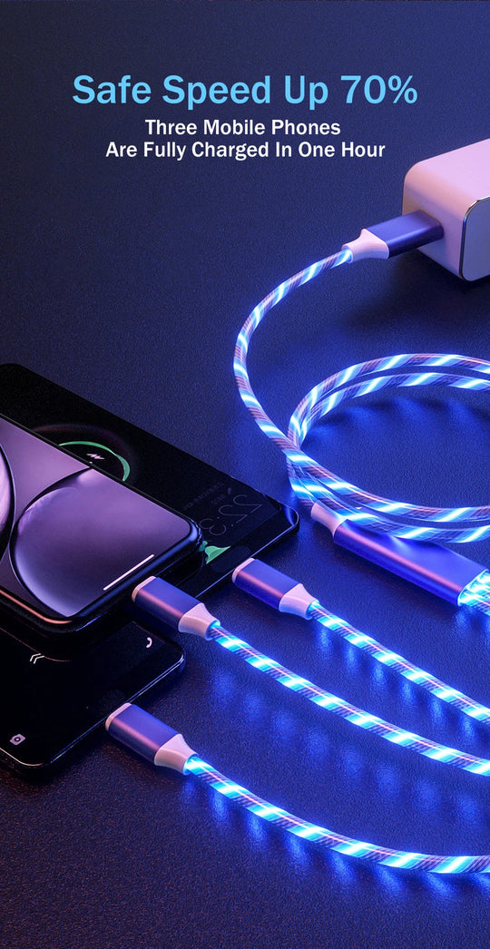 3 in 1 Led Light Up Charger Charging Cable