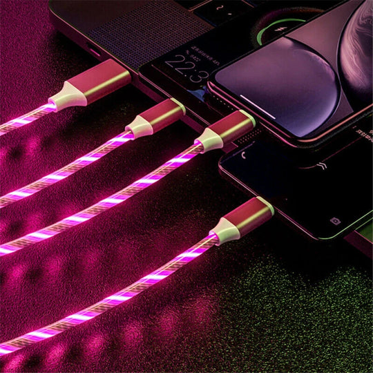 3 in 1 Led Light Up Charger Charging Cable